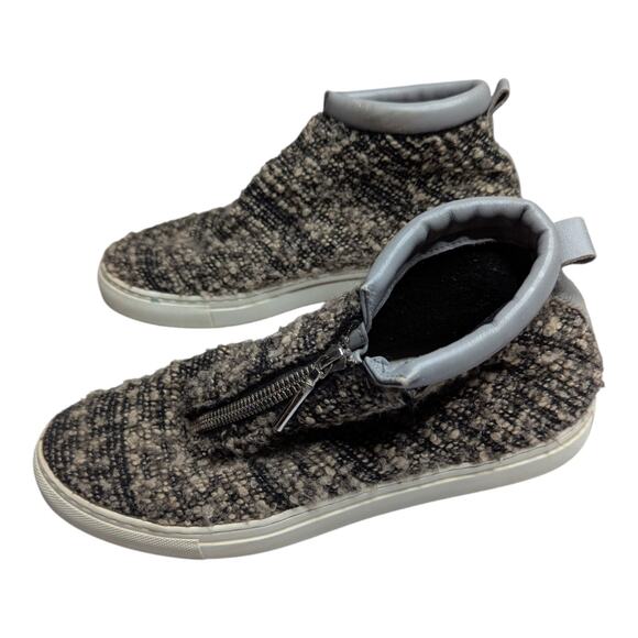 Diemme Fontesi Gray Wool Tweed Side Zip Casual Mid-Top Sneakers EU 40 US 9 - Picture 7 of 7